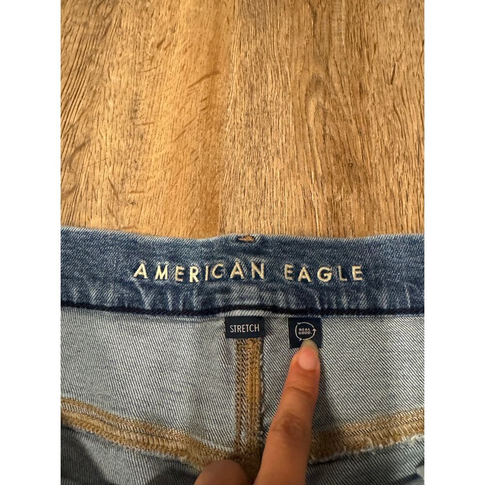 American Eagle Women’s Curvy Super High Rise Baggy Straight Jeans Size 18 - Picture 3 of 10